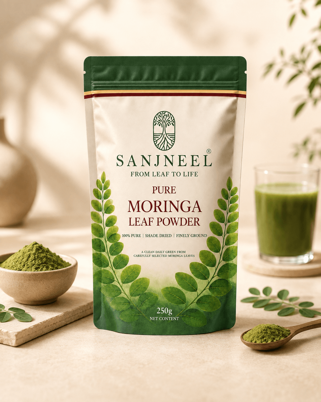 SanjNeel Pure Moringa Leaf Powder